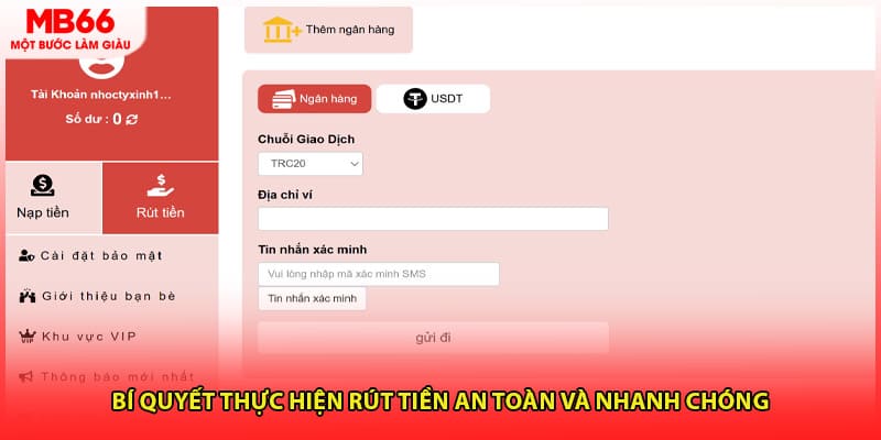 Bí quyết thực hiện rút tiền an toàn và nhanh chóng